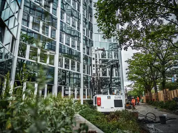 Bauer Resources installed a geothermal probe system for the Mergenthaler in Eschborn